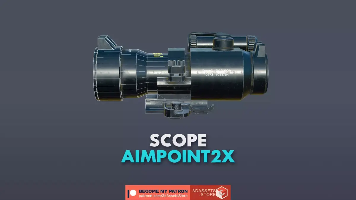 Weapon - Scope - 05 - Aimpoint2X Low-poly 3D model