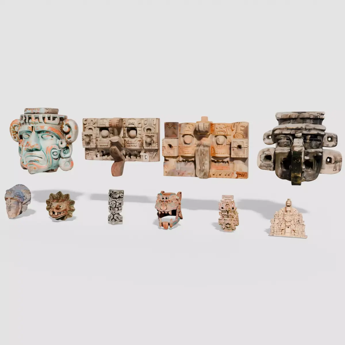Maya sculptures Pack Low-poly 3D model