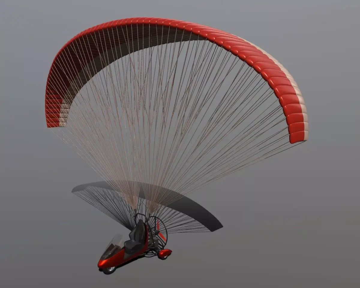 Powered Paraglider 3D model shop