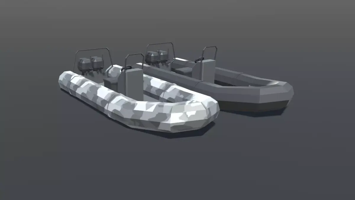Zodiac Boat Low Poly Low-poly 3D model