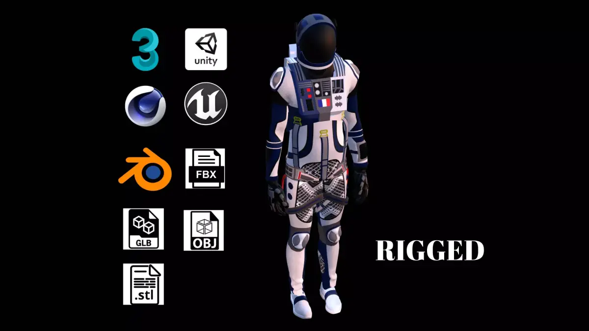 Astronaut Spacesuit  France 3D model