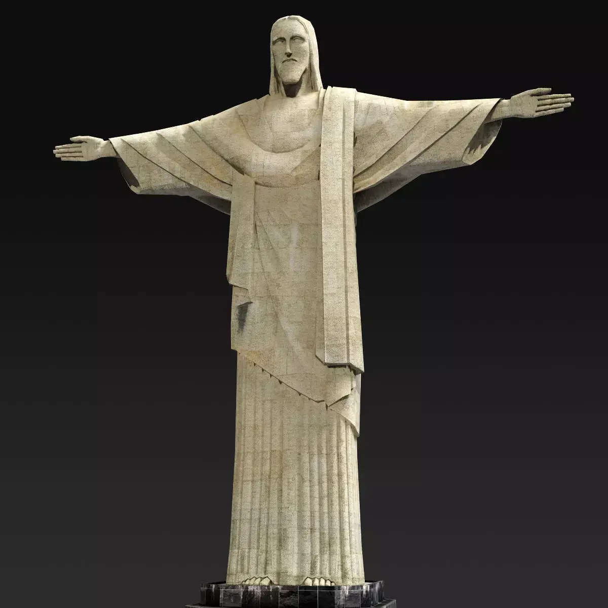 Christ statue Low-poly 3D model