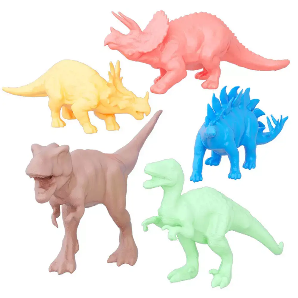 Collection of colored dinosaurs 3D model