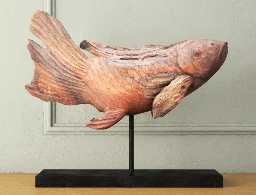 Swimming Koi Statue 3D model