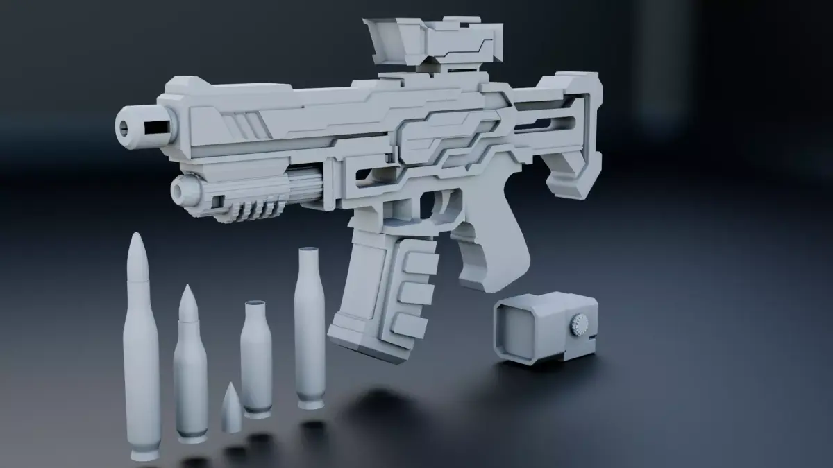 Modular Submarine Gun Pack Free 3D model