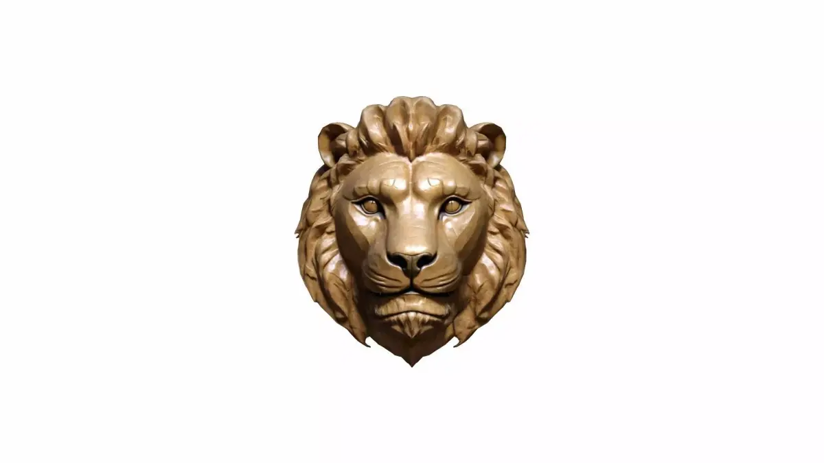 The Golden Lion Is A Majestic Symbol Of Power 3d Render 3D model
