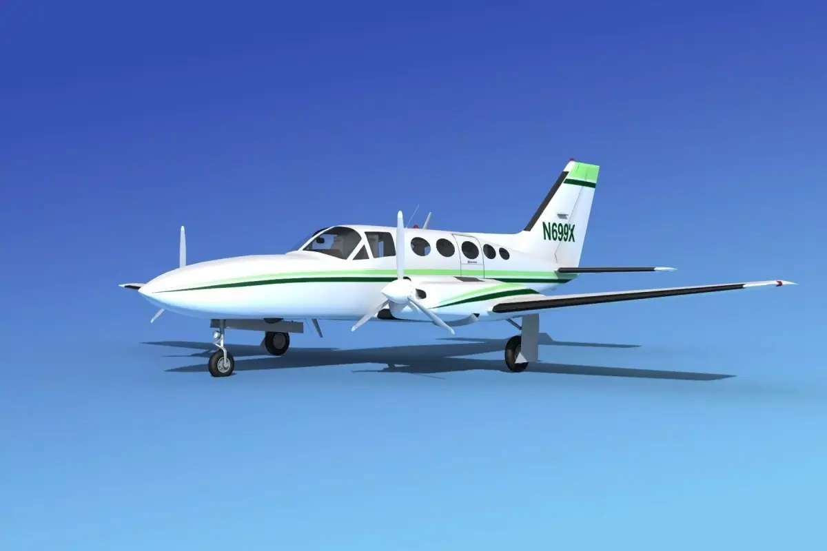 Cessna 414A Chancellor V09 3D model