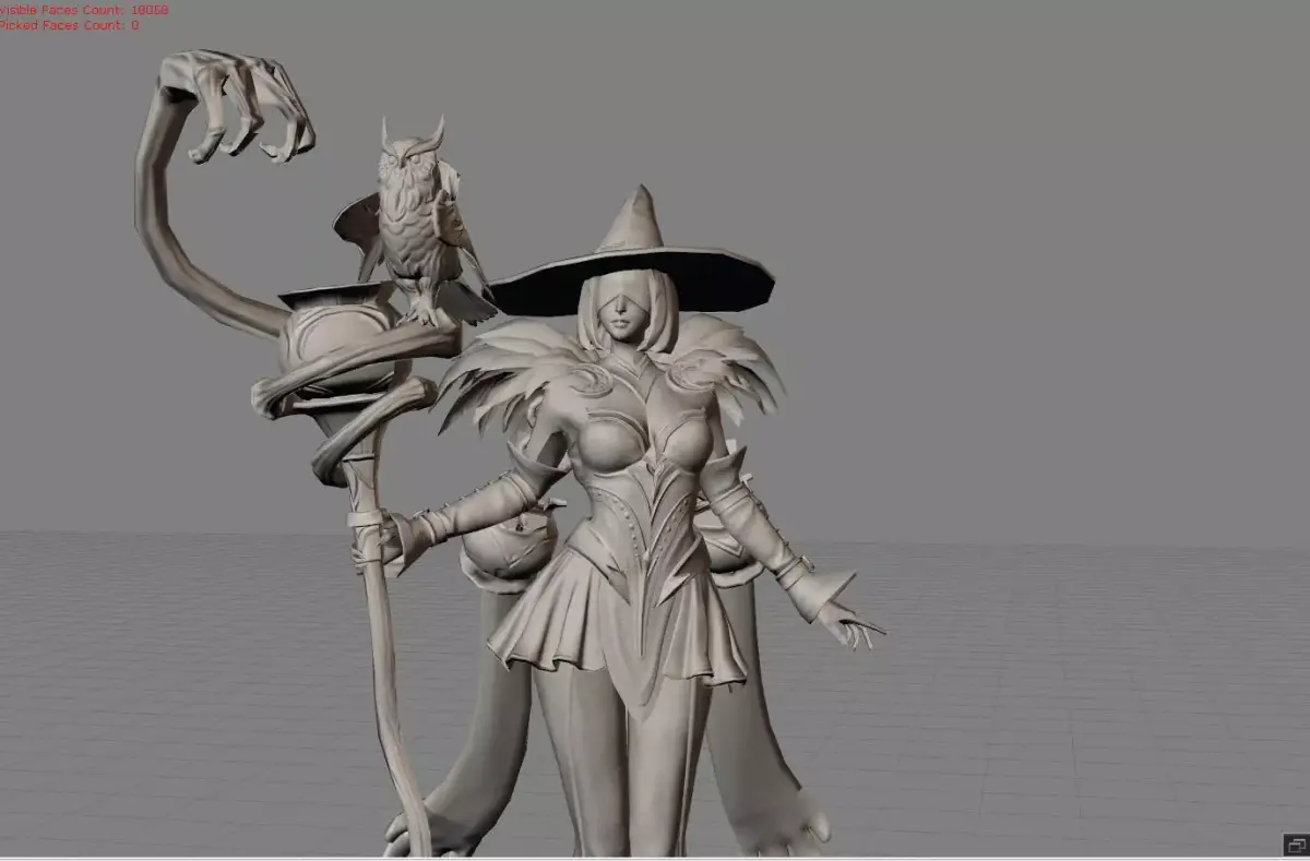 Pharsa Enchanting Witch Low-poly 3D model