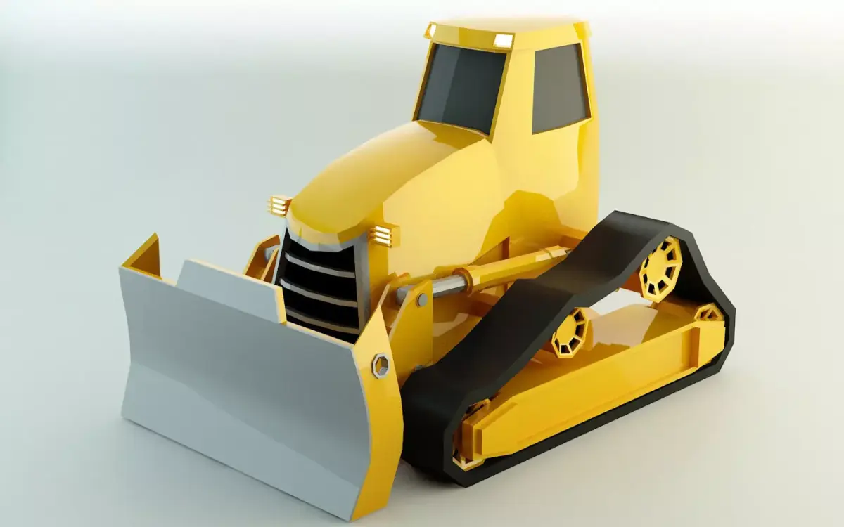 Low Poly Bulldozer 3D model