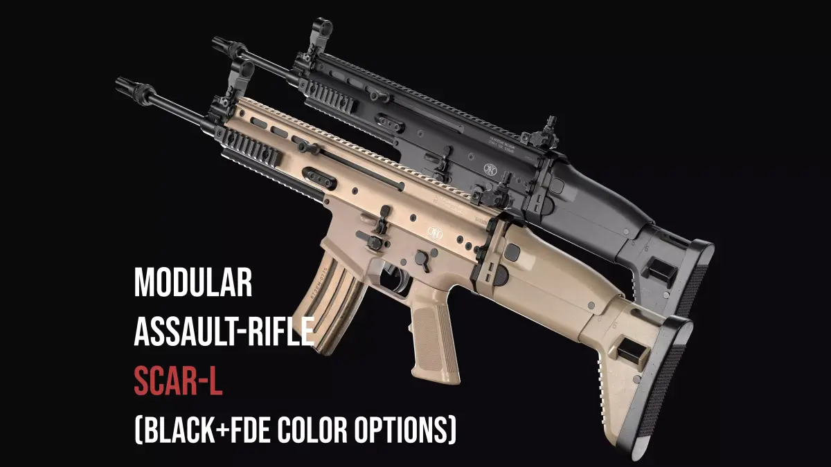 modular assault rifle FN SCAR-L mk 16 Low-poly 3D model