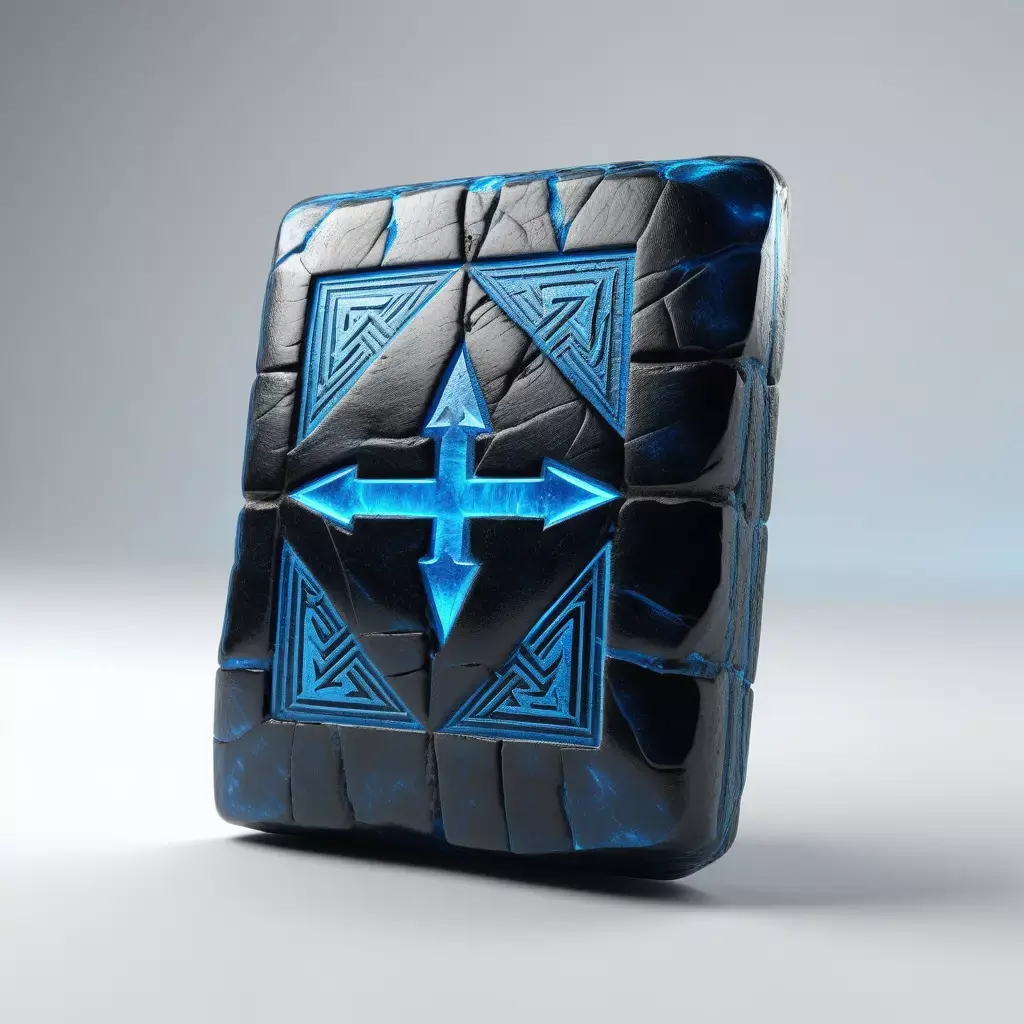 Mystic Stone Tablet Blue Glow 3D model