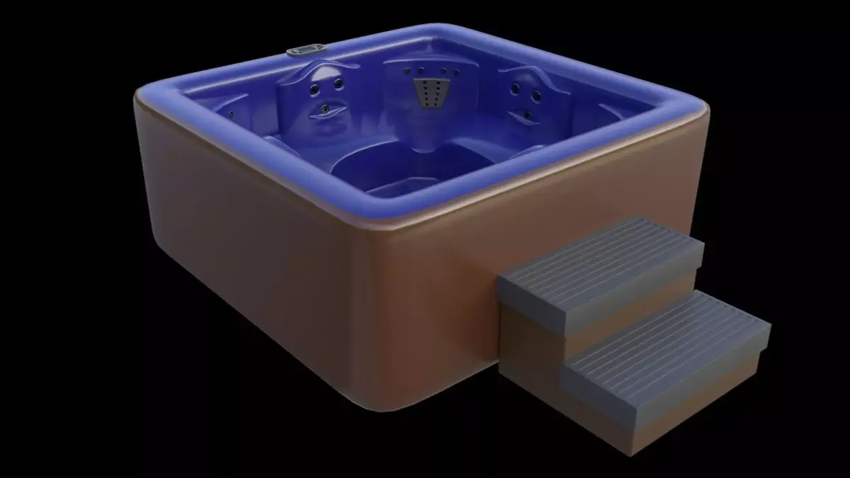 Simple Hot Tub Set Low-poly 3D model