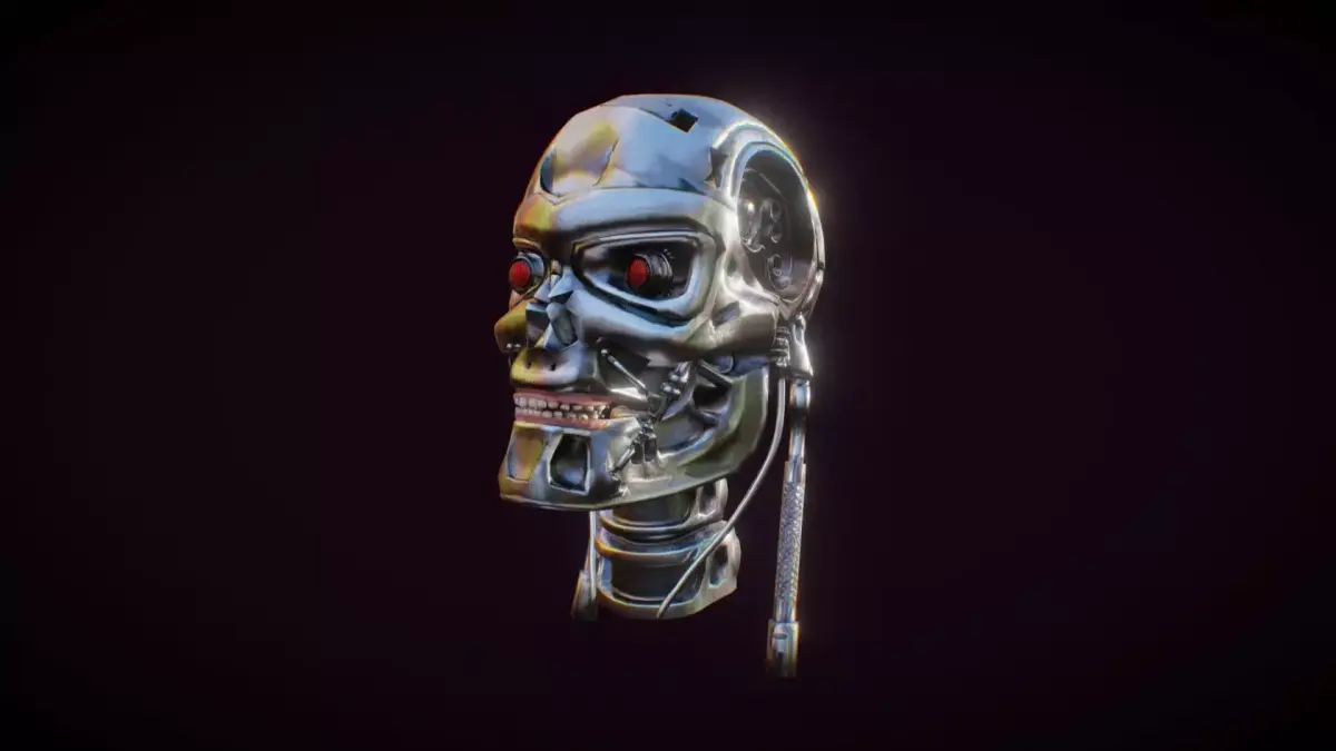 T-800 robot skull Free low-poly 3D model