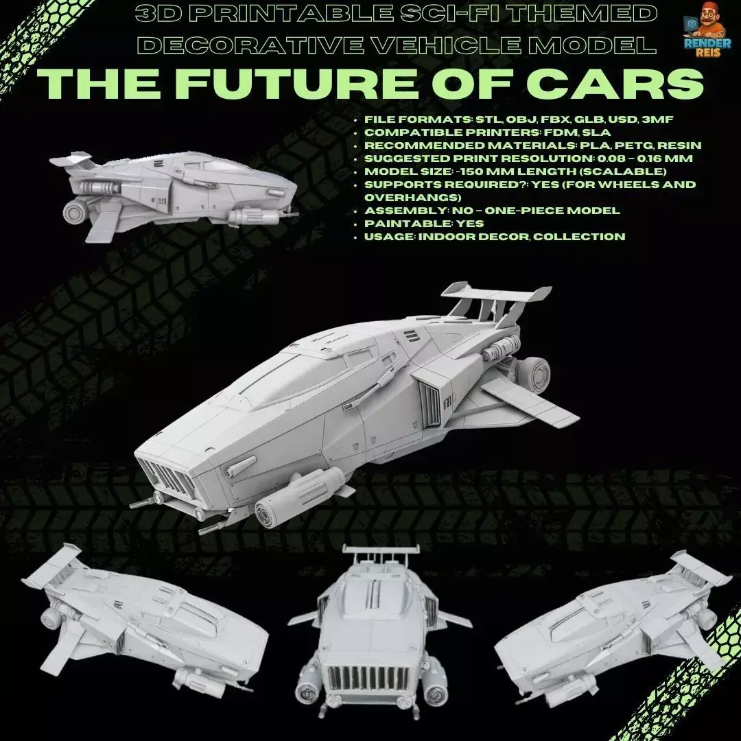 3D Printable Sci Fi Spaceship Model 3D print model