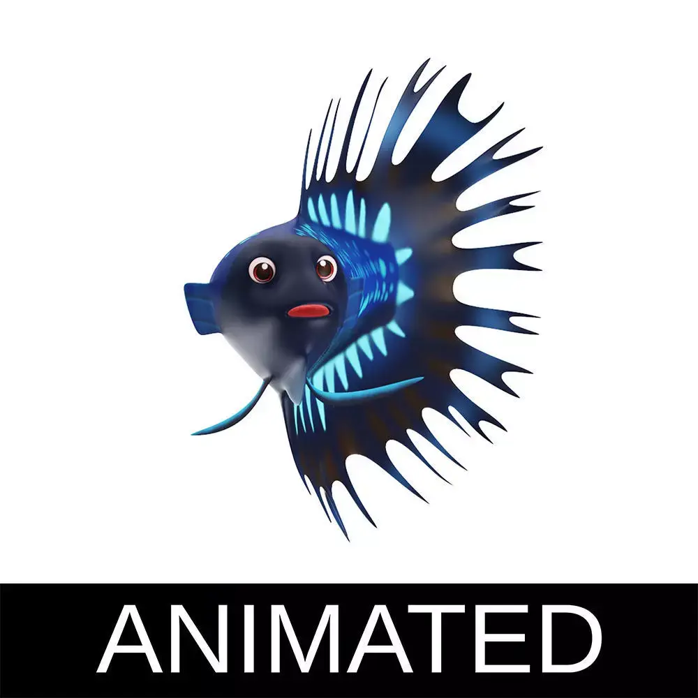 Siamese Fighting fish animated Low-poly 3D model