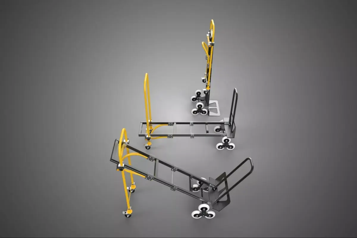 3 WHEELS STAIR CLIMBING CLIMBER CONVERTIBLE FOLDING HAND TRUCK 3D model