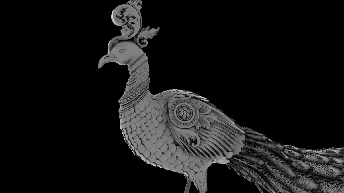 peacock Peafowl statue 3D model