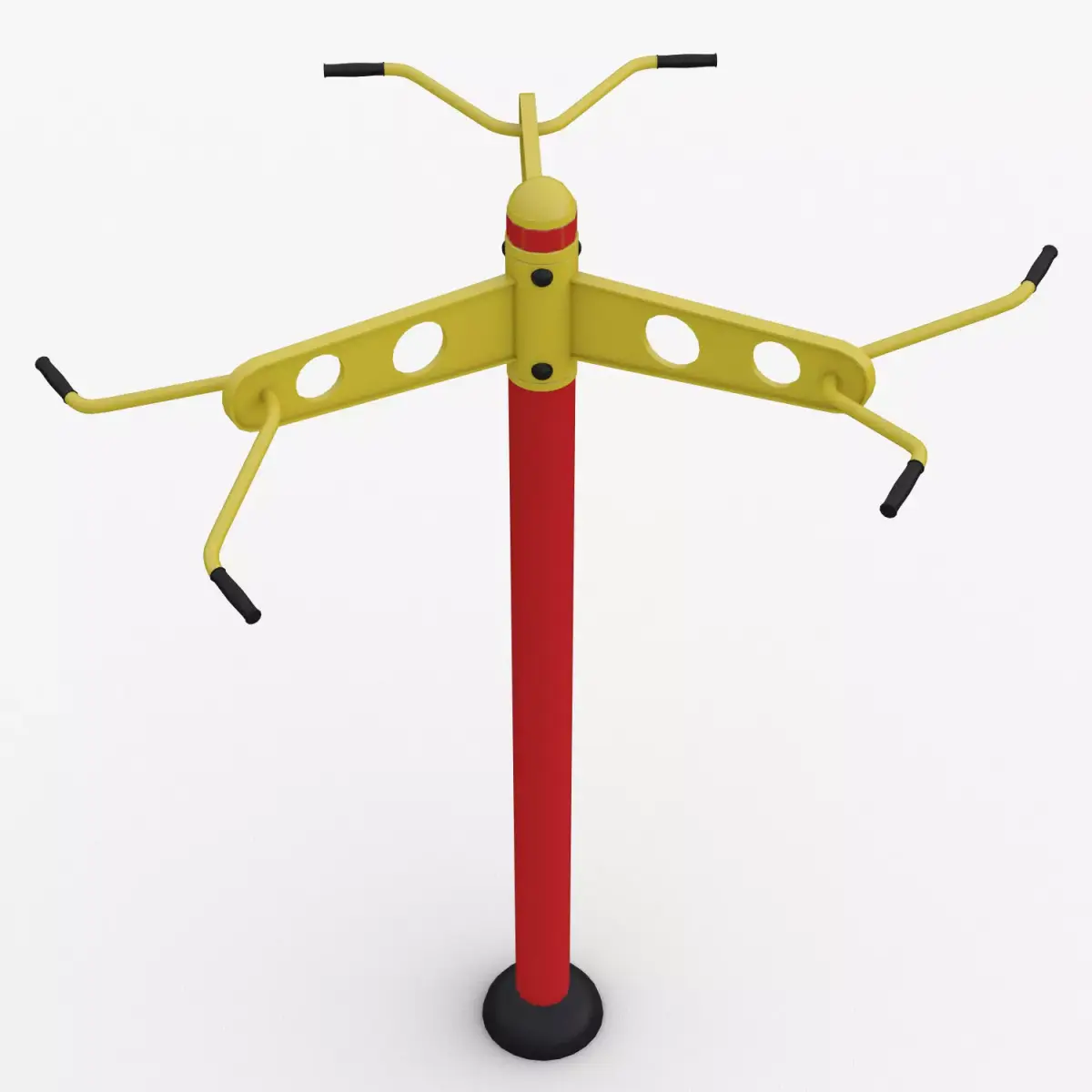 Outdoor fitness Equipment Triple Chin-up Trainer 3D model
