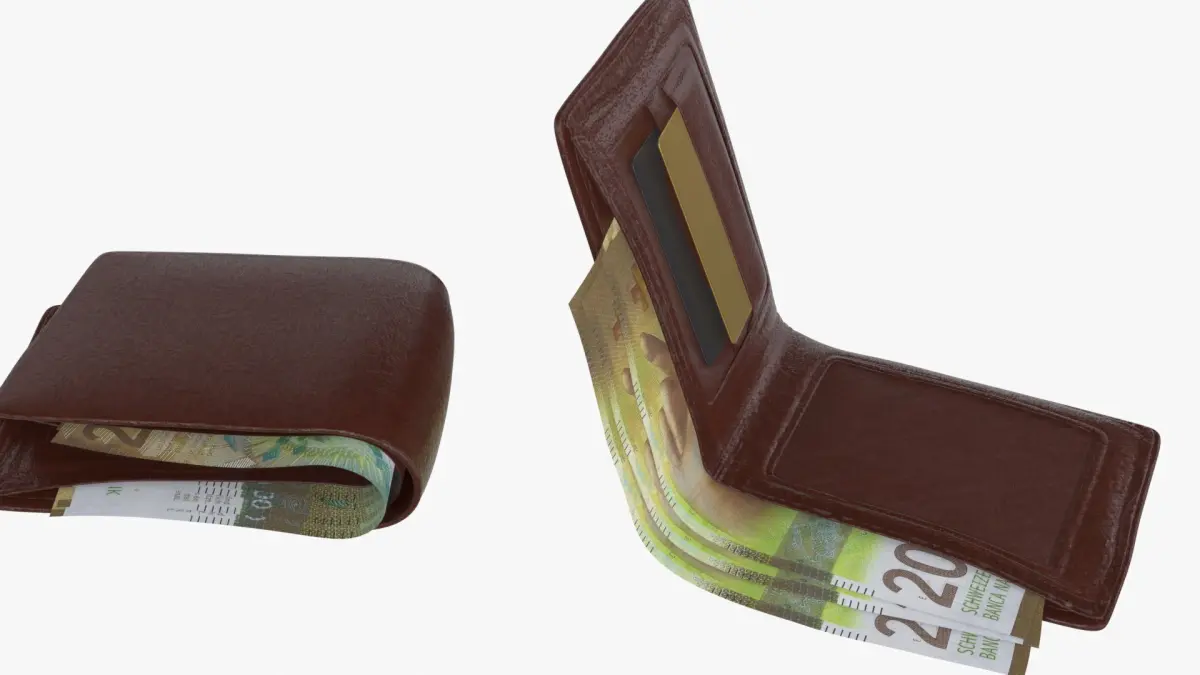 Switzerland Swiss 200 Francs Wallet Money Purse 3D model