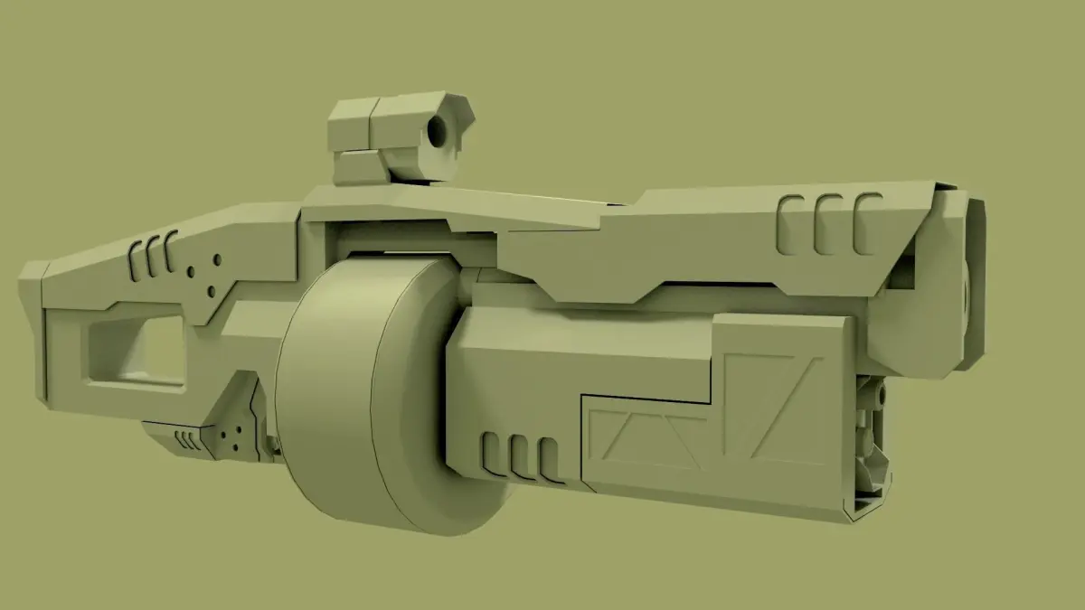 sci fi grenade launcher 3D model
