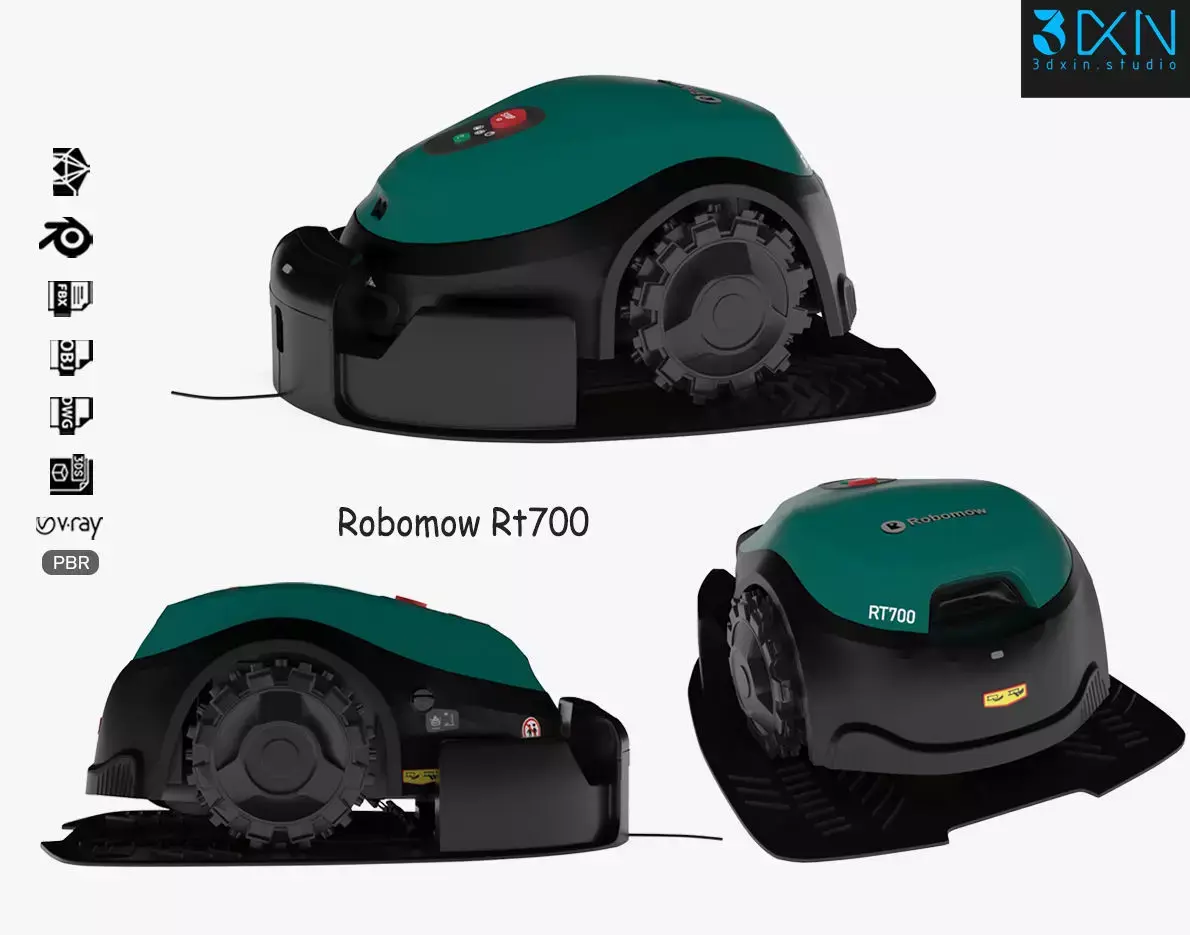 Robot Lawn Mower ROBOMOW RT700 with Charger 3D model
