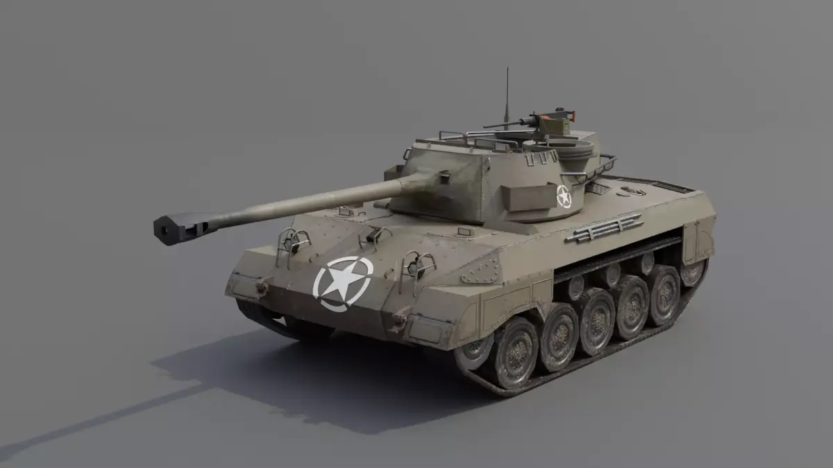 M18 HellCat Tank Destroyer Low-poly 3D model