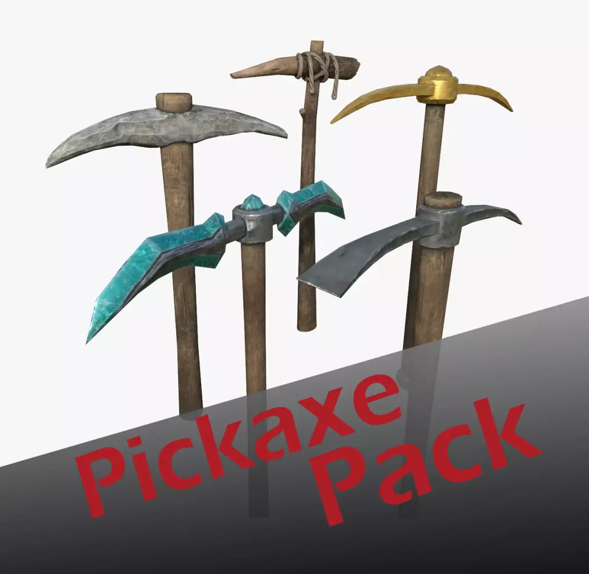 Pickaxe pack Low-poly 3D model