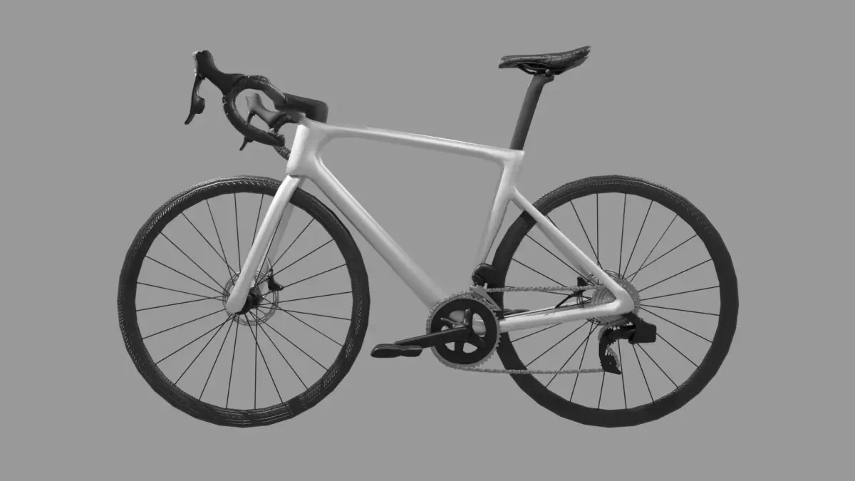Road Bicycle vehicle Black and White Low-poly 3D model