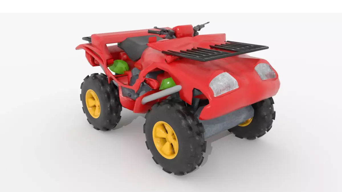 Quad Bike v1 BLEND-OBJ-FBX-DAE-GLB 3D model