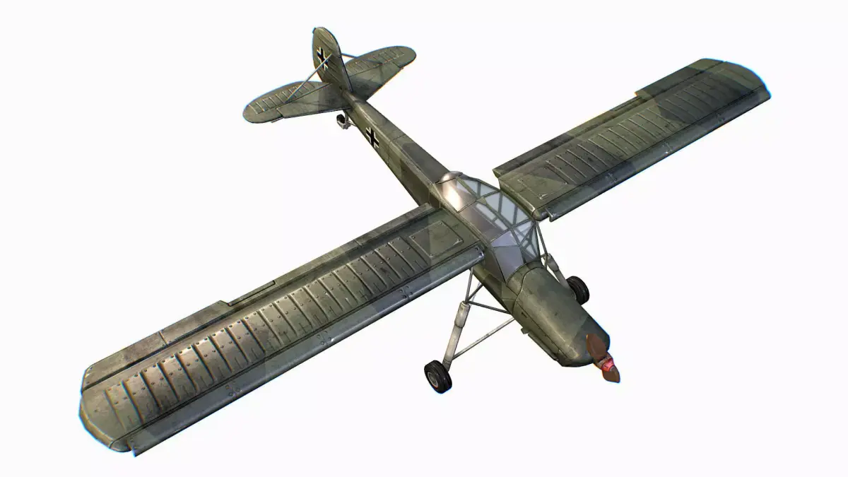 German liaison aircraft Fieseler Fi 156 Storch Low-poly 3D model