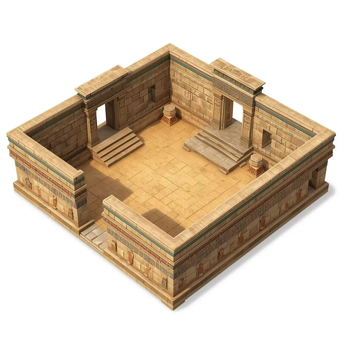 Ancient Egyptian Ritual Courtyard 3D Environment Analysis 3D model buy
