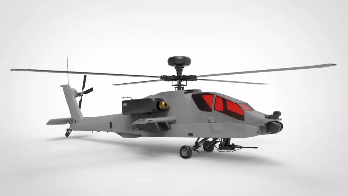 AH-64 Apache grey matte 3D model