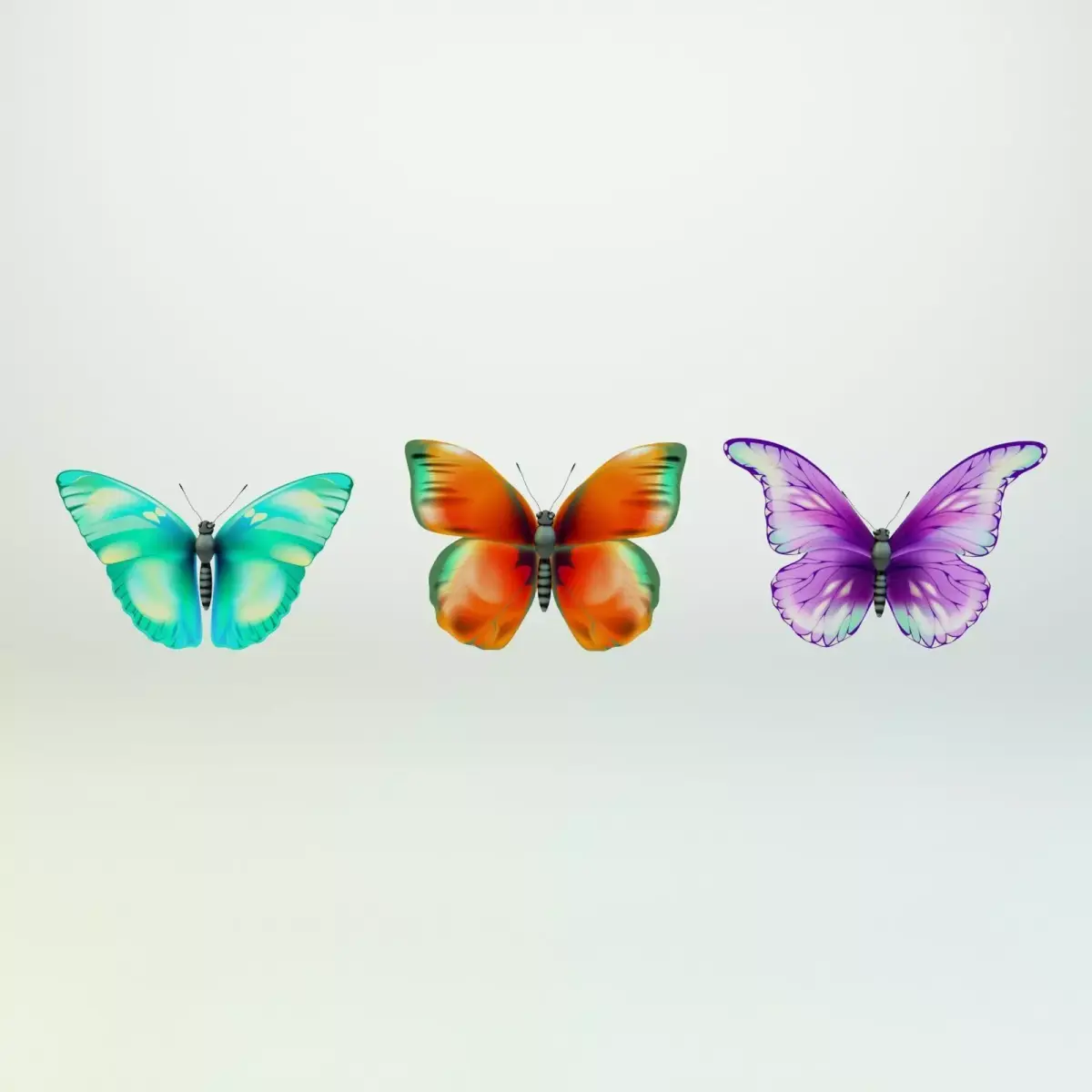 Cartoon Butterfly Low-poly 3D model 3D model