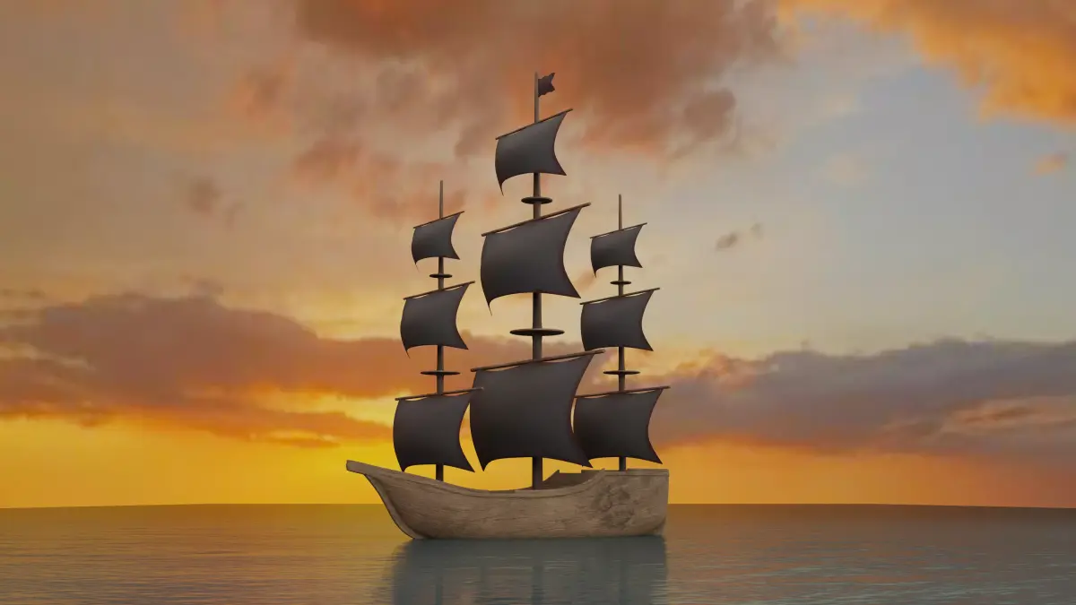 Old Ship Animated 3D Model Low-poly 3D model