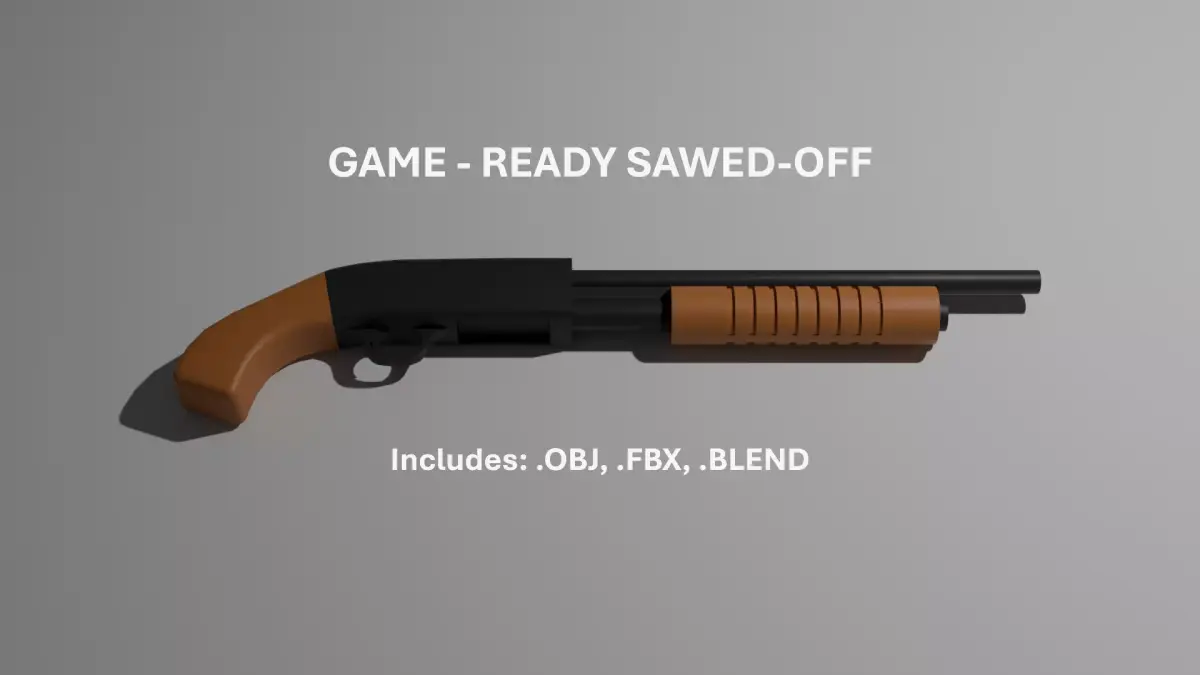 GAME READY SHOTGUN SAWED OFF Free low-poly 3D model