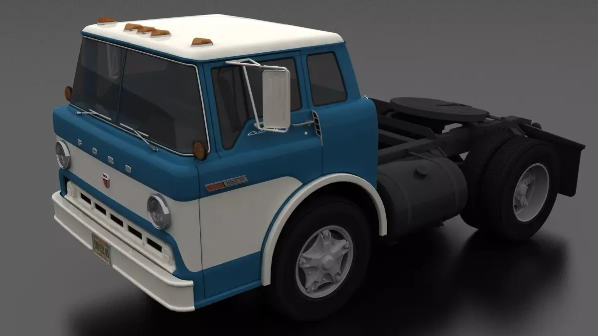 C-Series C-800 Semi Truck 1970 Low-poly 3D model