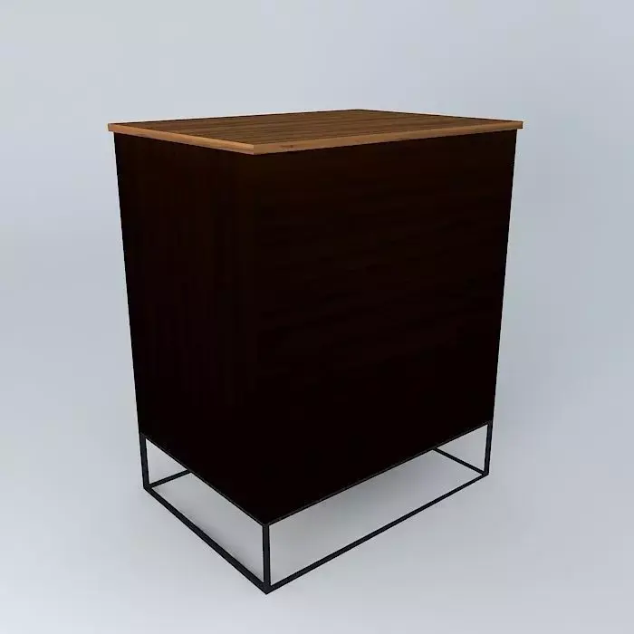 Wooden cabinet with A1 sized drawer 3D model
