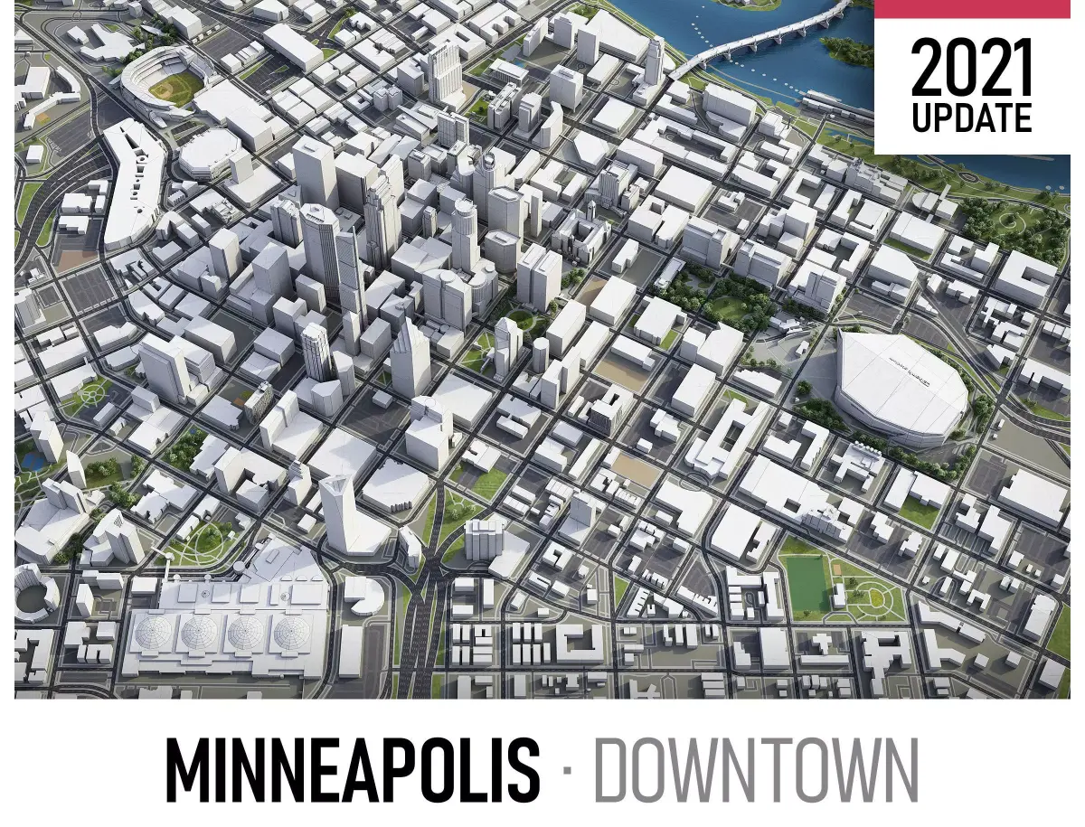 Minneapolis Low-poly 3D model