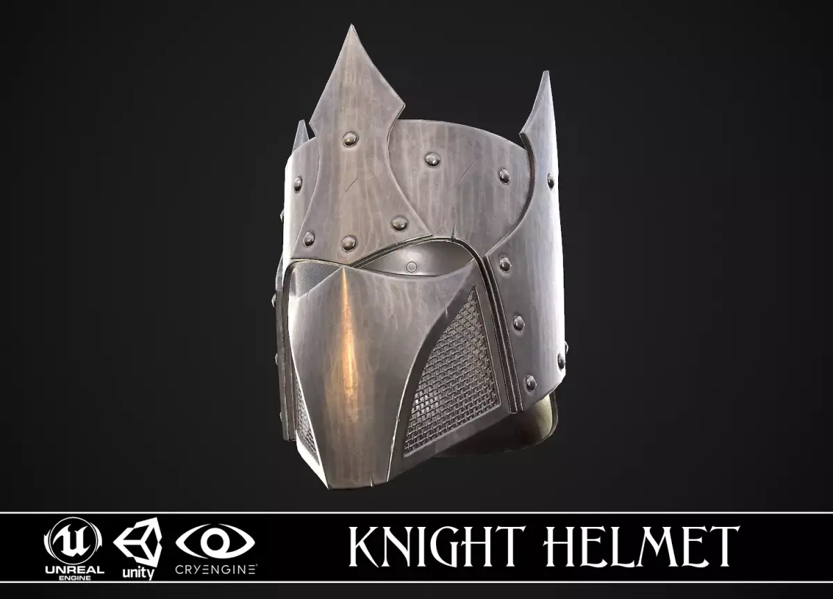 Knight Helmet 05 Low-poly 3D model