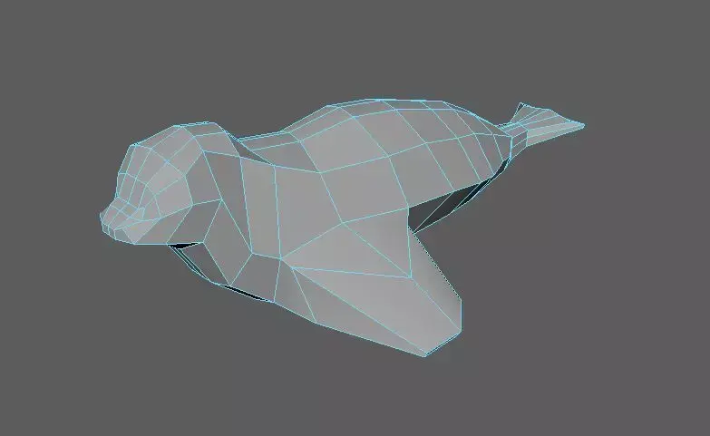 Low Poly Seal in polygonal form Free low-poly 3D model