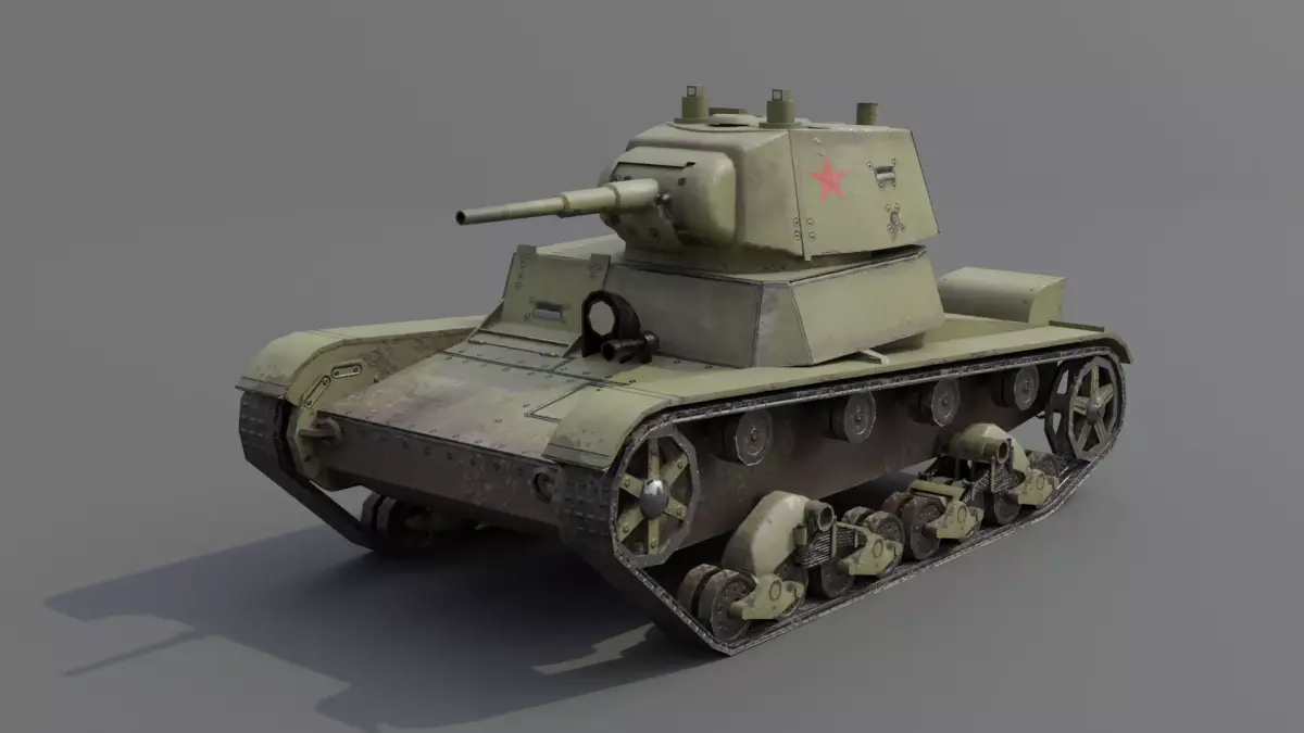 T-26 Light Infantry Tank Low-poly 3D model