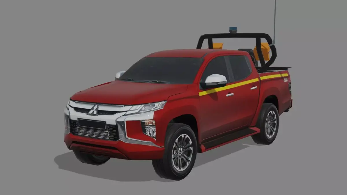 Mitsubishi L200 2019  Mining Pickup Lowpoly  Low-poly 3D model