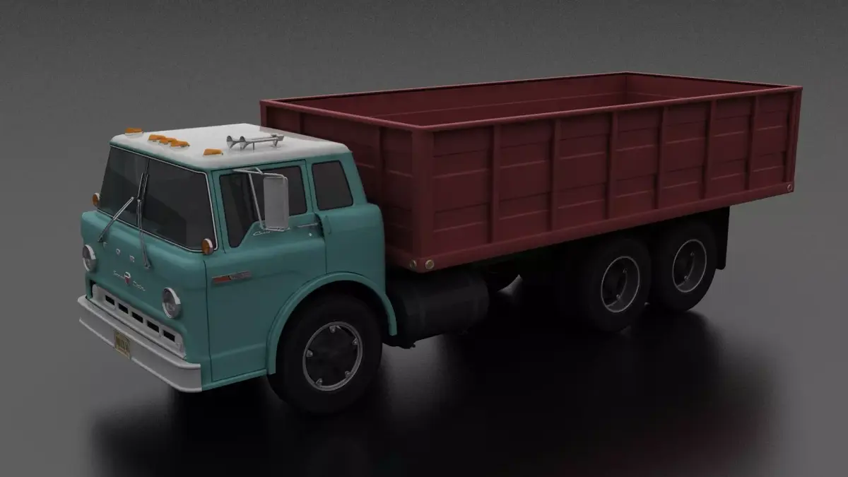 C-Series C-800 Grain Truck Tandem Axle 1970 Low-poly 3D model