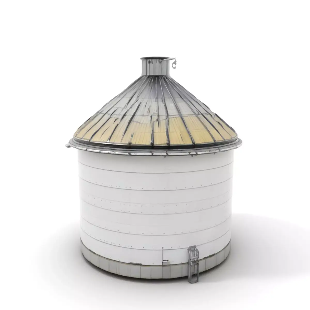 White Steel Silo model pack Low-poly 3D model