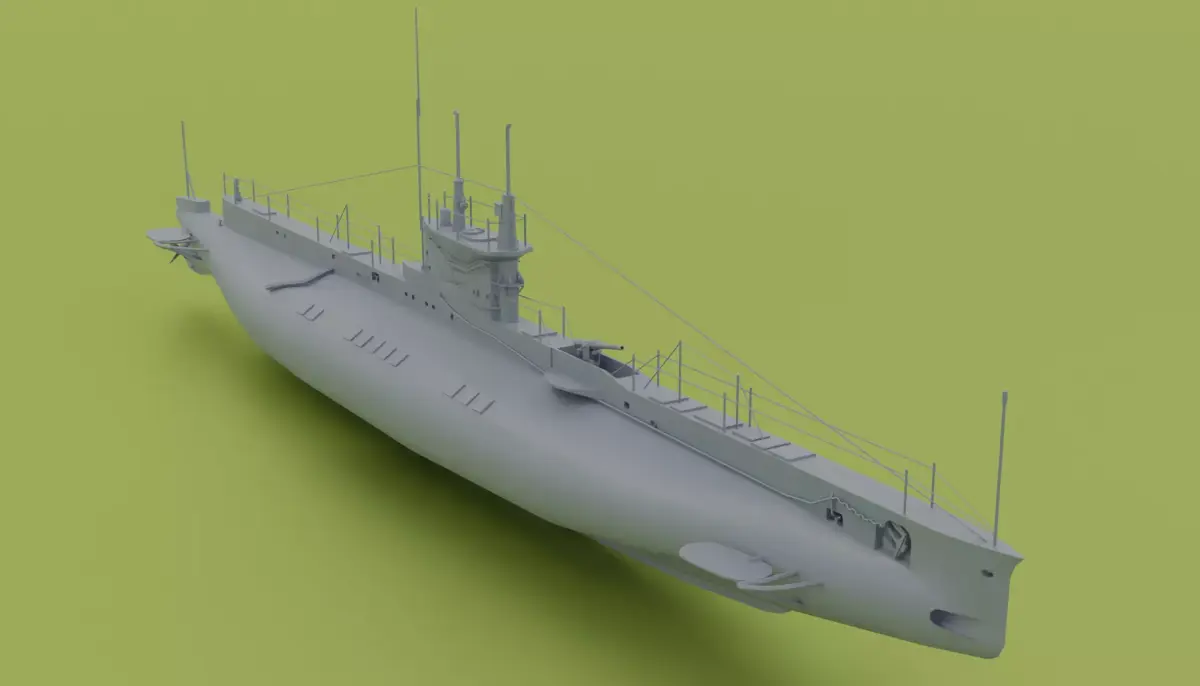 HMS E Class - Submarines Low-poly 3D model