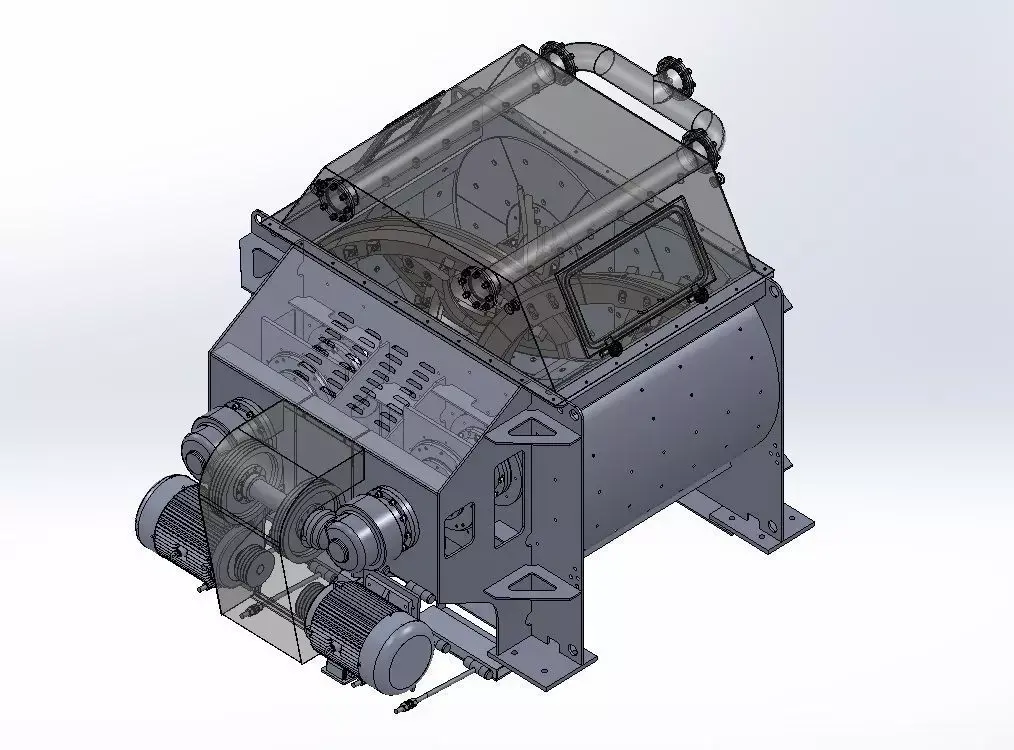 1-5m3 Twin Shaft Mixer  3D model
