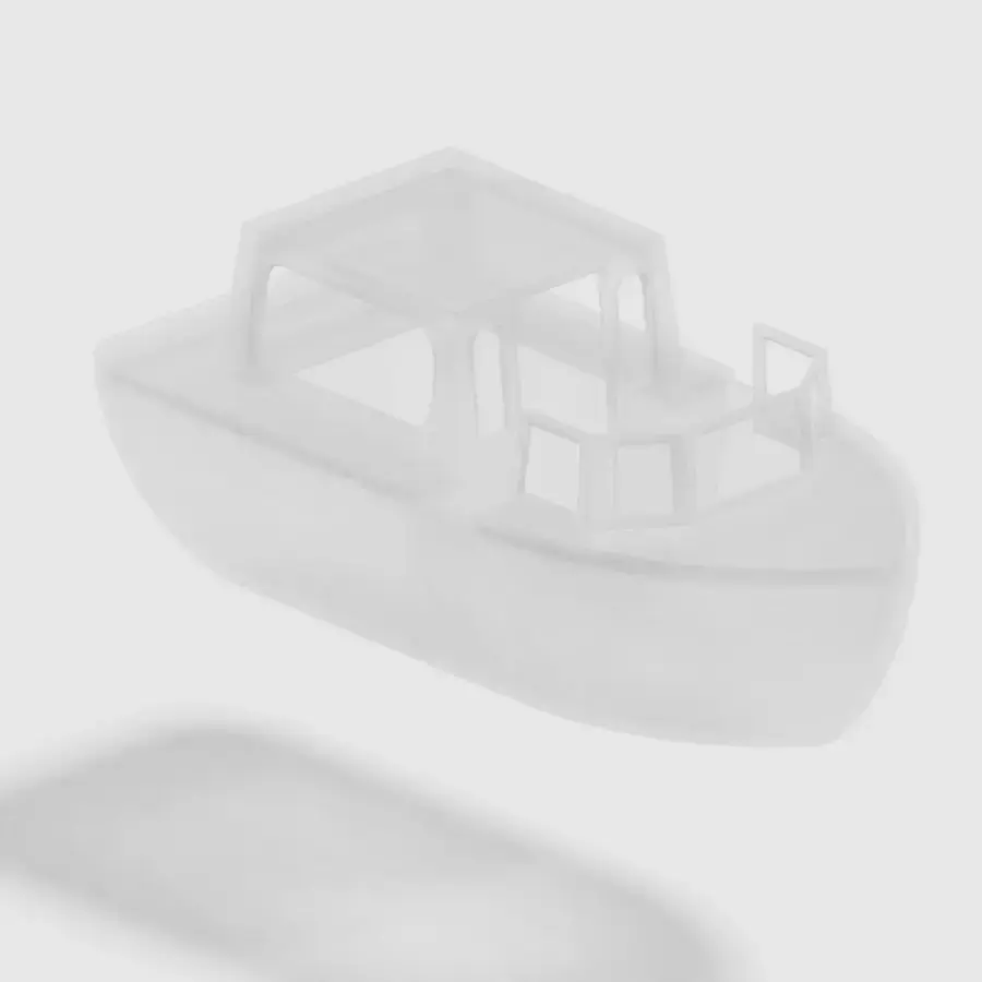 Glassy Tourist Boat 3D model