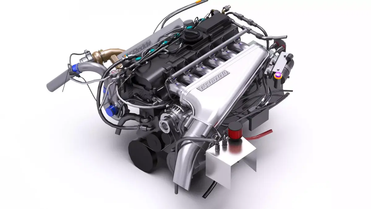 B58 Toyota Supra Engine Greddy Tune Low-poly 3D model
