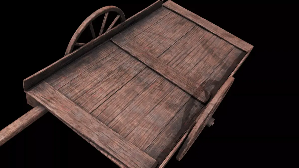 Medieval Wooden Cart Low-poly 3D model order