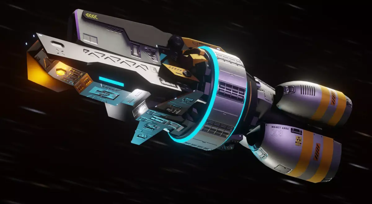 Gladius Spaceship Low-poly 3D model